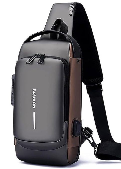 Crossbody Sling Bag for Men Women, Anti-Theft Fashion Chest Bag with Usb Charging Port, Messenger Bags, Waterproof Casual Shoulder Bag