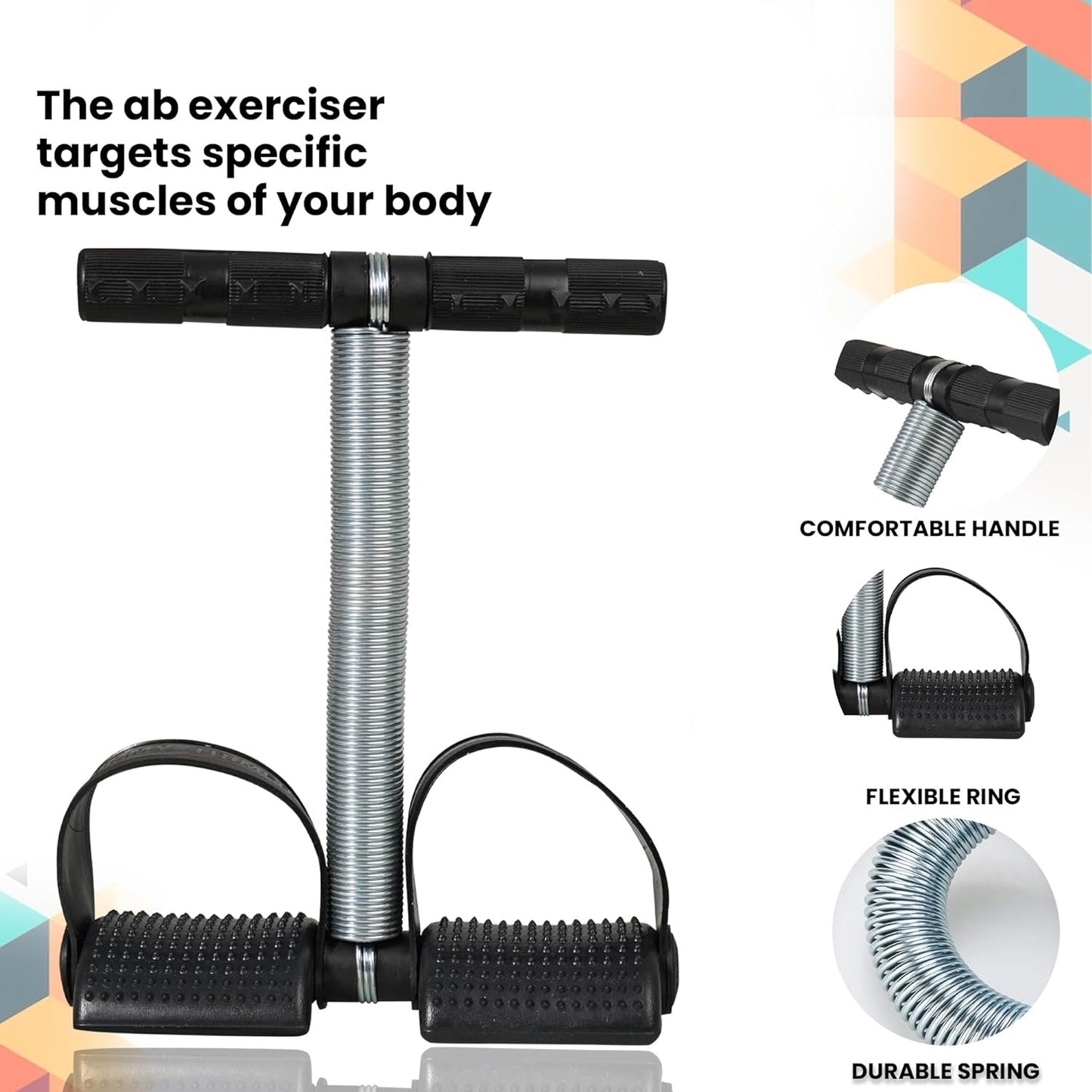 Premium Single Spring Tummy Trimmer Abs Exerciser Waist Trimmer-Body Toner-Fat Buster- Multipurpose Fitness Gym Equipment for Men and Women (Black)