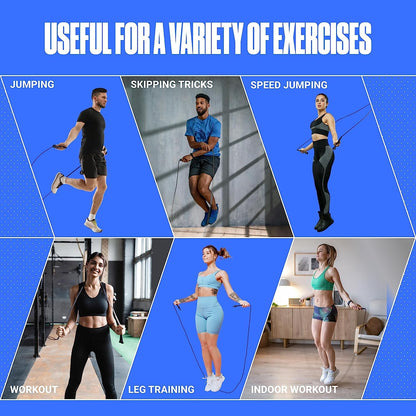 Premium Sports Speed Skipping Rope, Jump Rope with Pvc Handle, Multicolor Pvc Pencil Skipping Rope for Men, Women, Boys & Girls (Black)