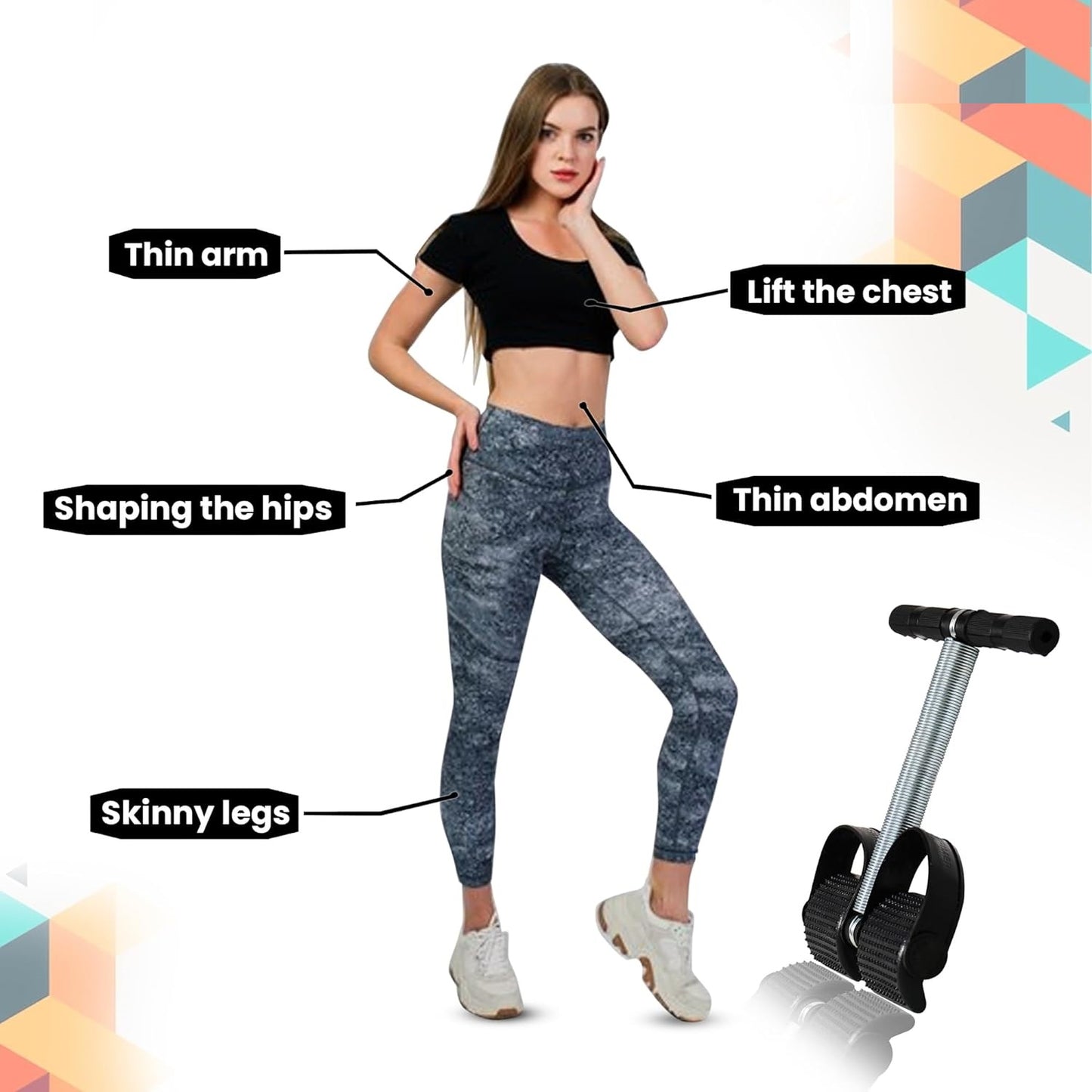 Premium Single Spring Tummy Trimmer Abs Exerciser Waist Trimmer-Body Toner-Fat Buster- Multipurpose Fitness Gym Equipment for Men and Women (Black)