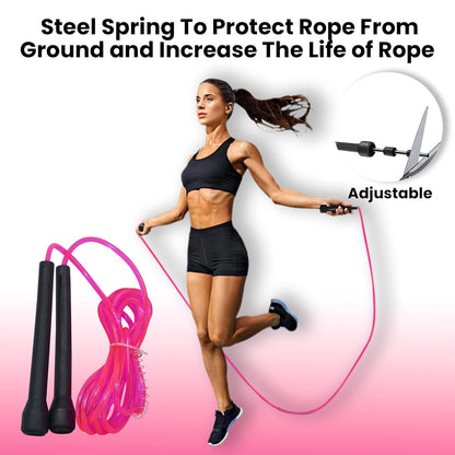 Premium Sports Speed Skipping Rope, Jump Rope with Pvc Handle, Multicolor Pvc Pencil Skipping Rope for Men, Women, Boys & Girls (Pink)