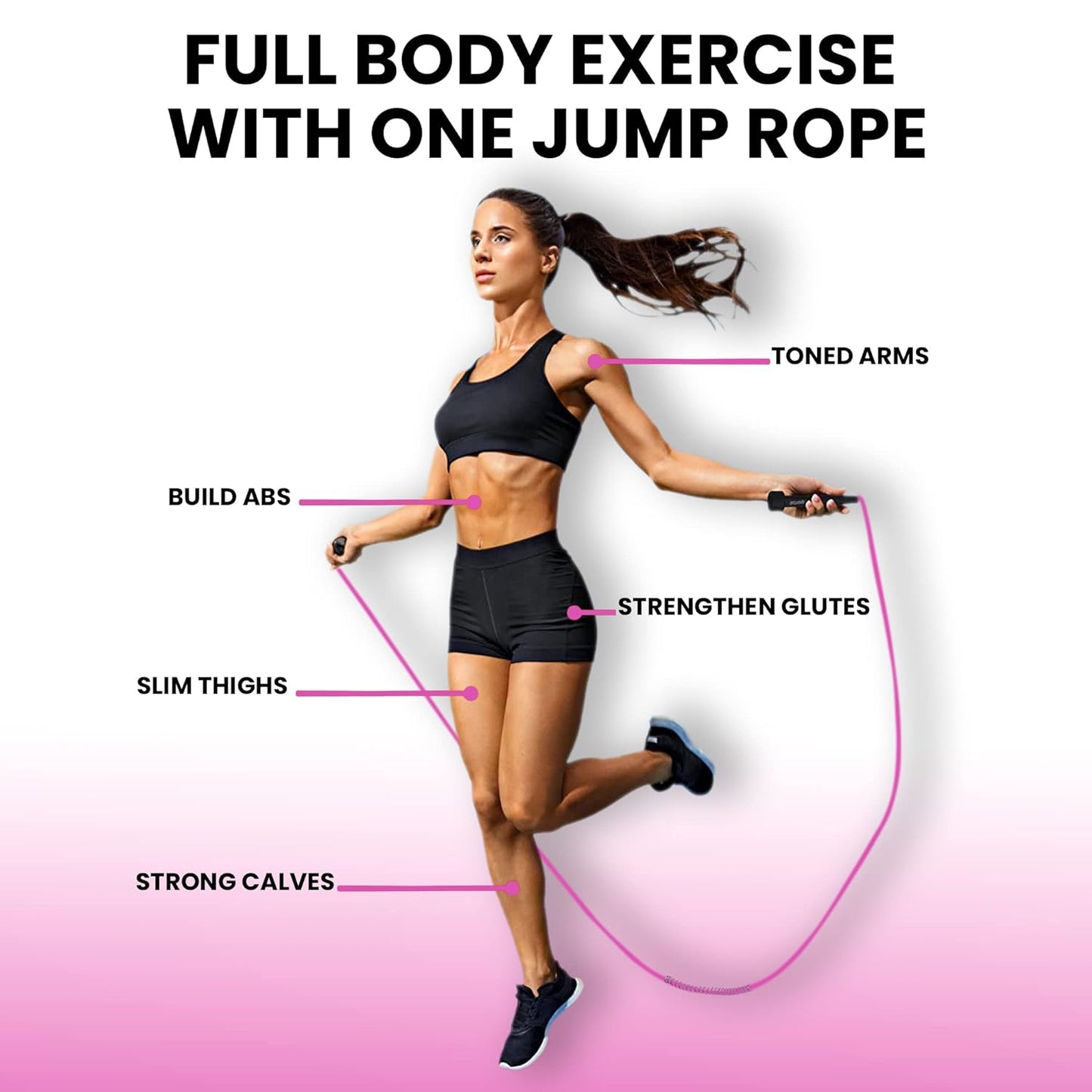 Premium Sports Speed Skipping Rope, Jump Rope with Pvc Handle, Multicolor Pvc Pencil Skipping Rope for Men, Women, Boys & Girls (Pink)