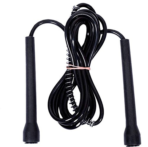 Premium Sports Speed Skipping Rope, Jump Rope with Pvc Handle, Multicolor Pvc Pencil Skipping Rope for Men, Women, Boys & Girls (Black)