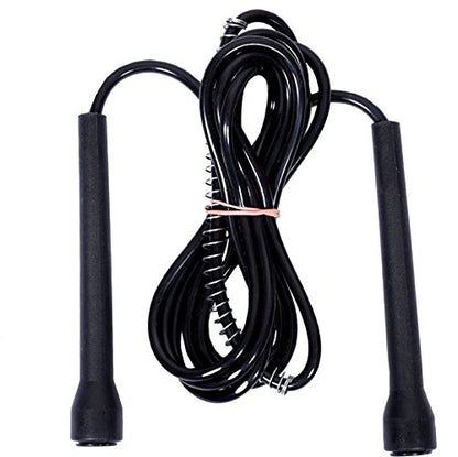 Premium Sports Speed Skipping Rope, Jump Rope with Pvc Handle, Multicolor Pvc Pencil Skipping Rope for Men, Women, Boys & Girls (Black)