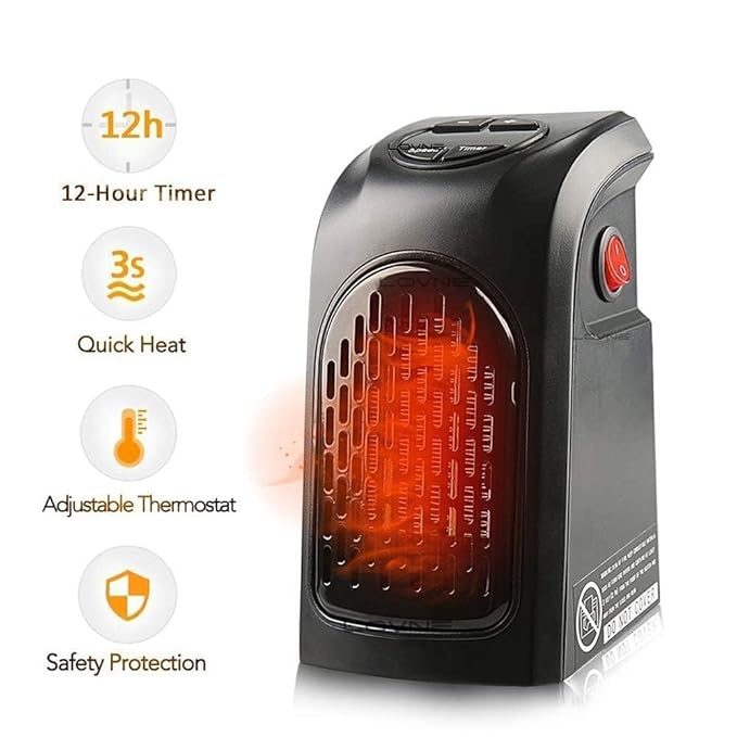 🔥 Mini Plug-In Electric Heater – Instant Warmth for Home & Office (400W Compact Design)