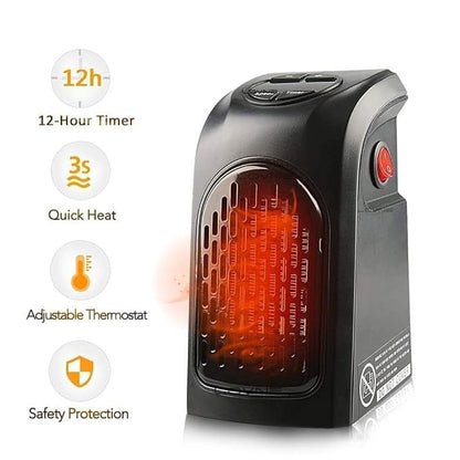 🔥 Mini Plug-In Electric Heater – Instant Warmth for Home & Office (400W Compact Design)