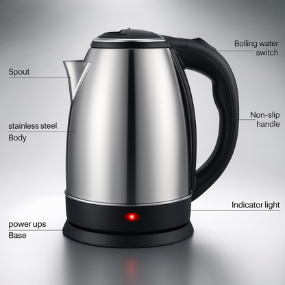 Premium Stainless Steel Electric Kettle – Perfect for Tea & Coffee