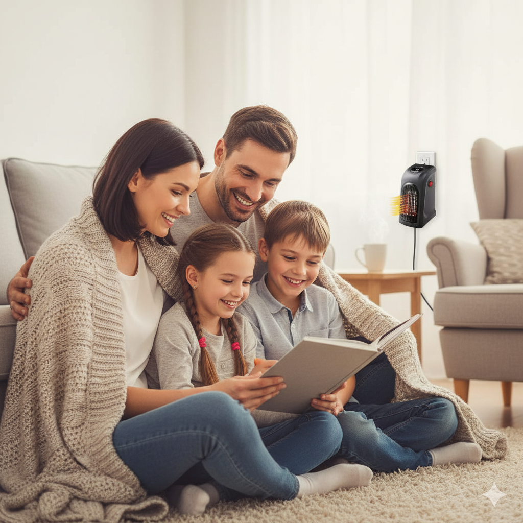 🔥 Mini Plug-In Electric Heater – Instant Warmth for Home & Office (400W Compact Design)