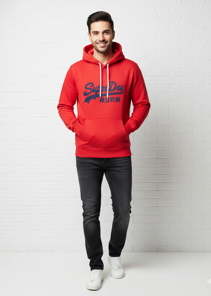 Hoodie for Men & Women – Unisex Printed Hoodie (Red, S)