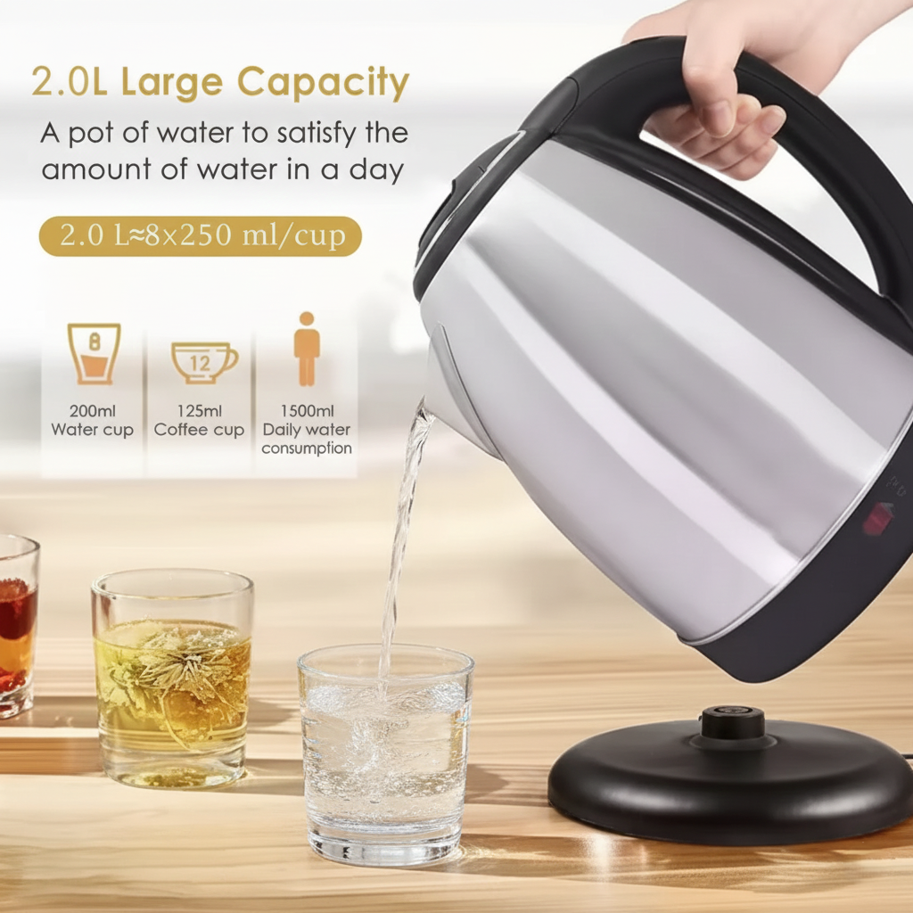 Premium Stainless Steel Electric Kettle – Perfect for Tea & Coffee