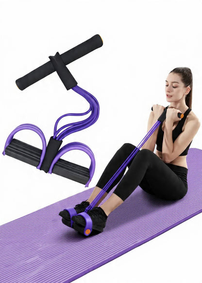 4-Tube Yoga Pedal Pull Reducer Resistance Band, Crossfit Exercise Fitness Tummy Body Building Equipment, for Abdomen/Waist/Arm/Leg Stretching...
